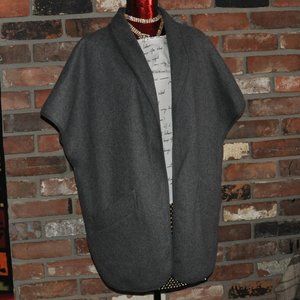 New Aritzia Talula Wool Blend Laverton Poncho Grey Jacket Open Coat S/M